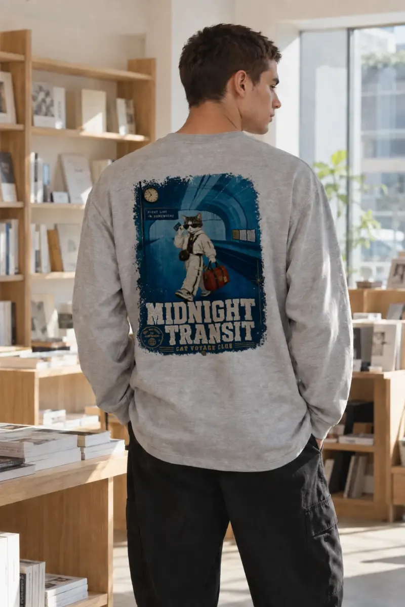 “Night Line Transit” Unisex Longsleeve T-shirt | Gildan 2400