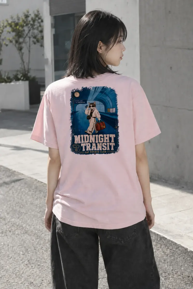 "Night Line Voyage" Heavyweight Unisex Crewneck T-shirt | Gildan 5000