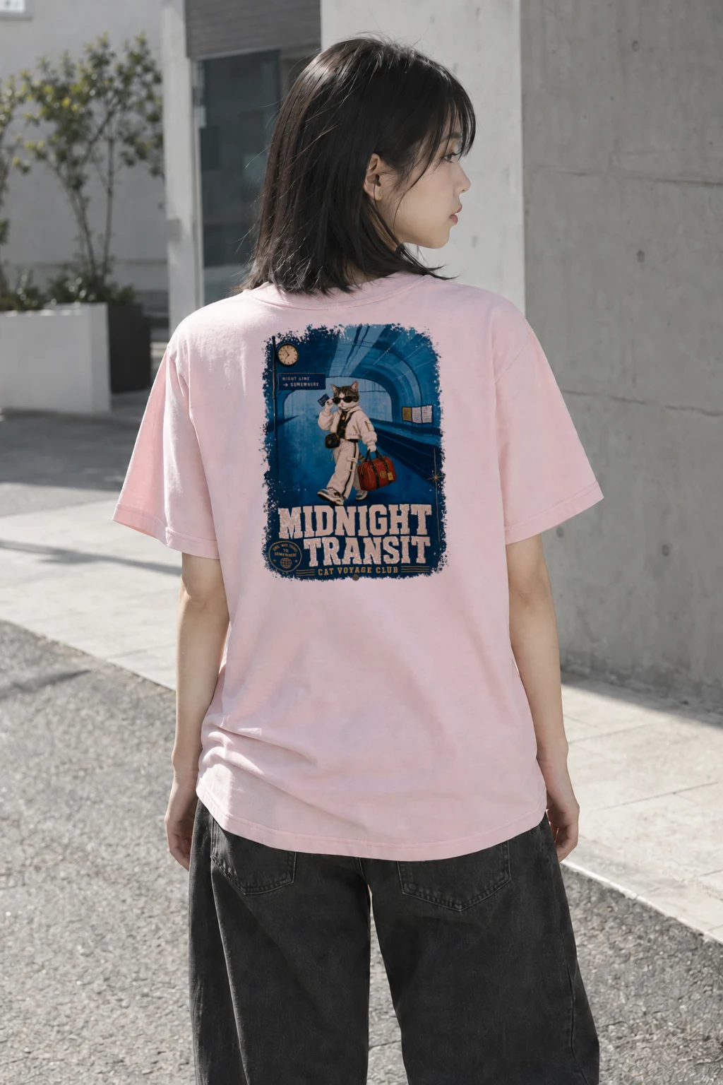 "Night Line Voyage" Heavyweight Unisex Crewneck T-shirt | Gildan 5000