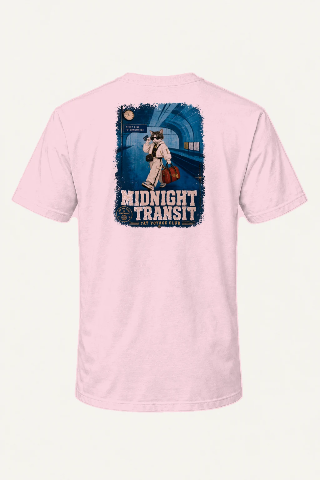 "Night Line Voyage" Heavyweight Unisex Crewneck T-shirt | Gildan 5000