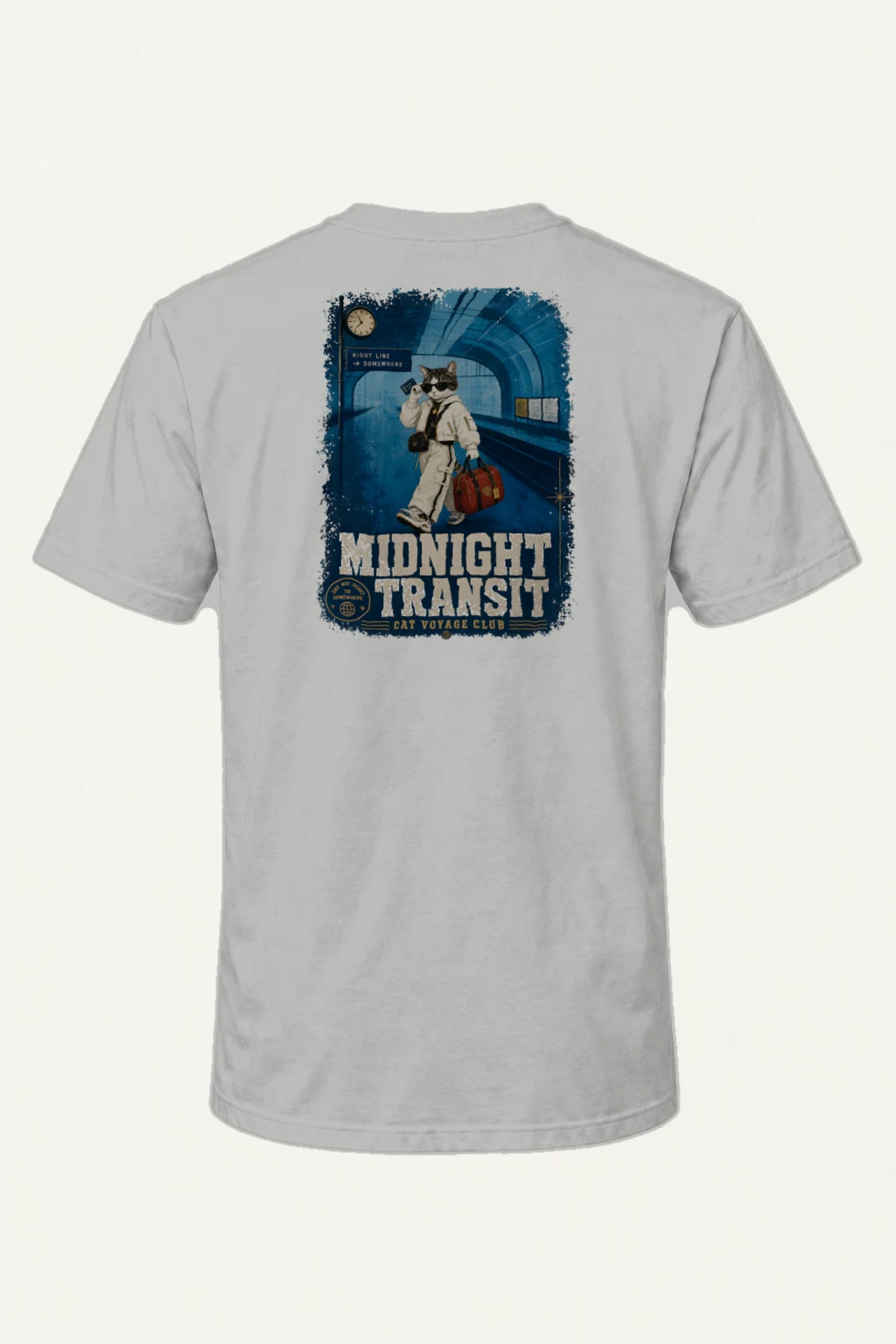 "Night Line Voyage" Heavyweight Unisex Crewneck T-shirt | Gildan 5000