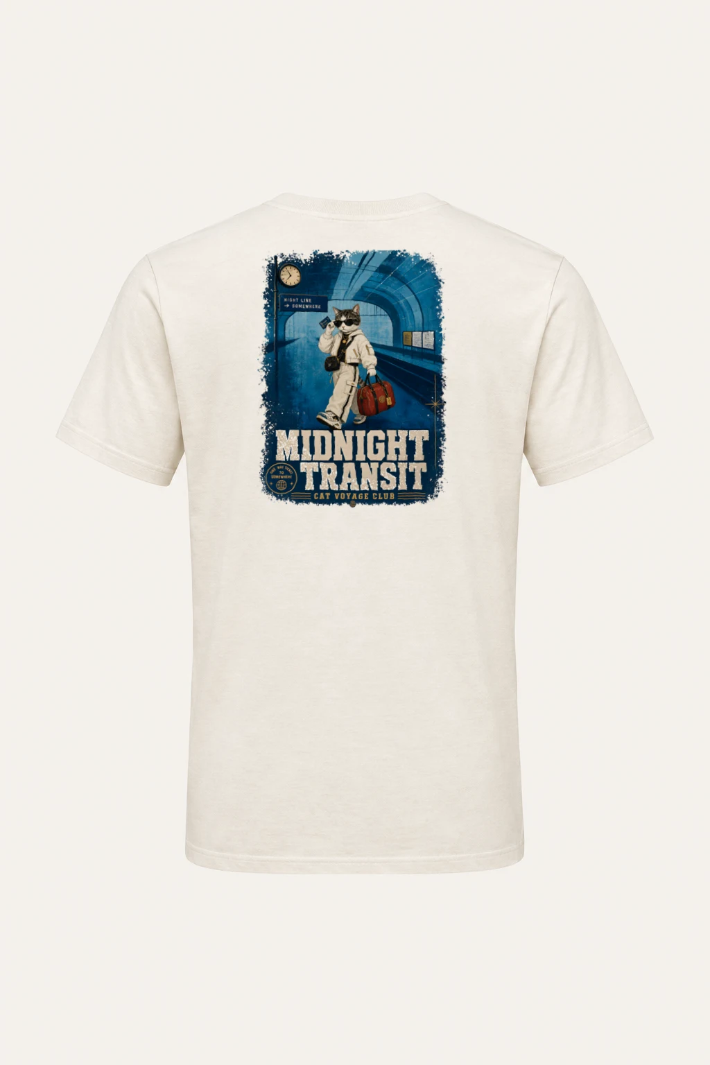 "Night Line Voyage" Heavyweight Unisex Crewneck T-shirt | Gildan 5000