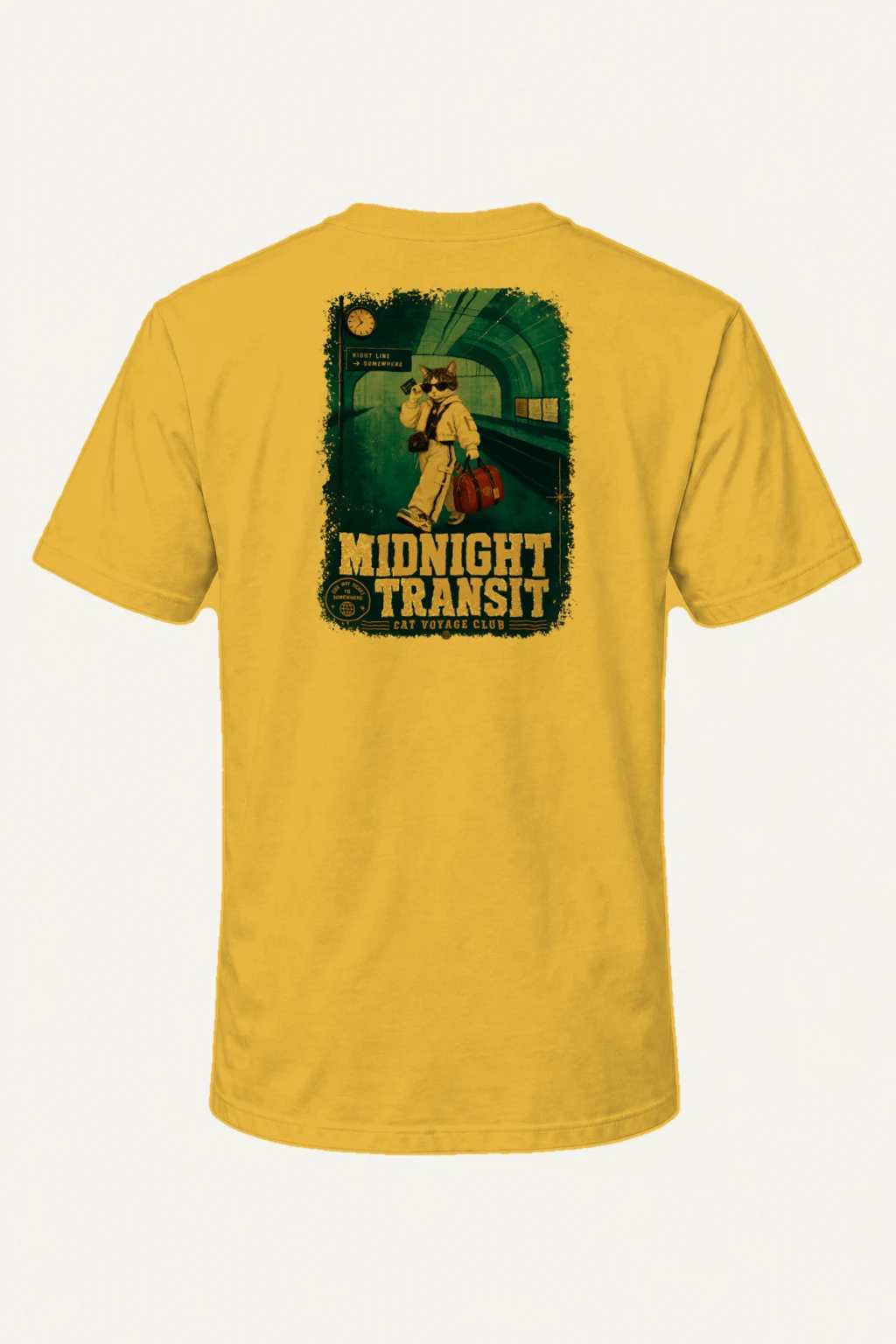 "Night Line Voyage" Heavyweight Unisex Crewneck T-shirt | Gildan 5000