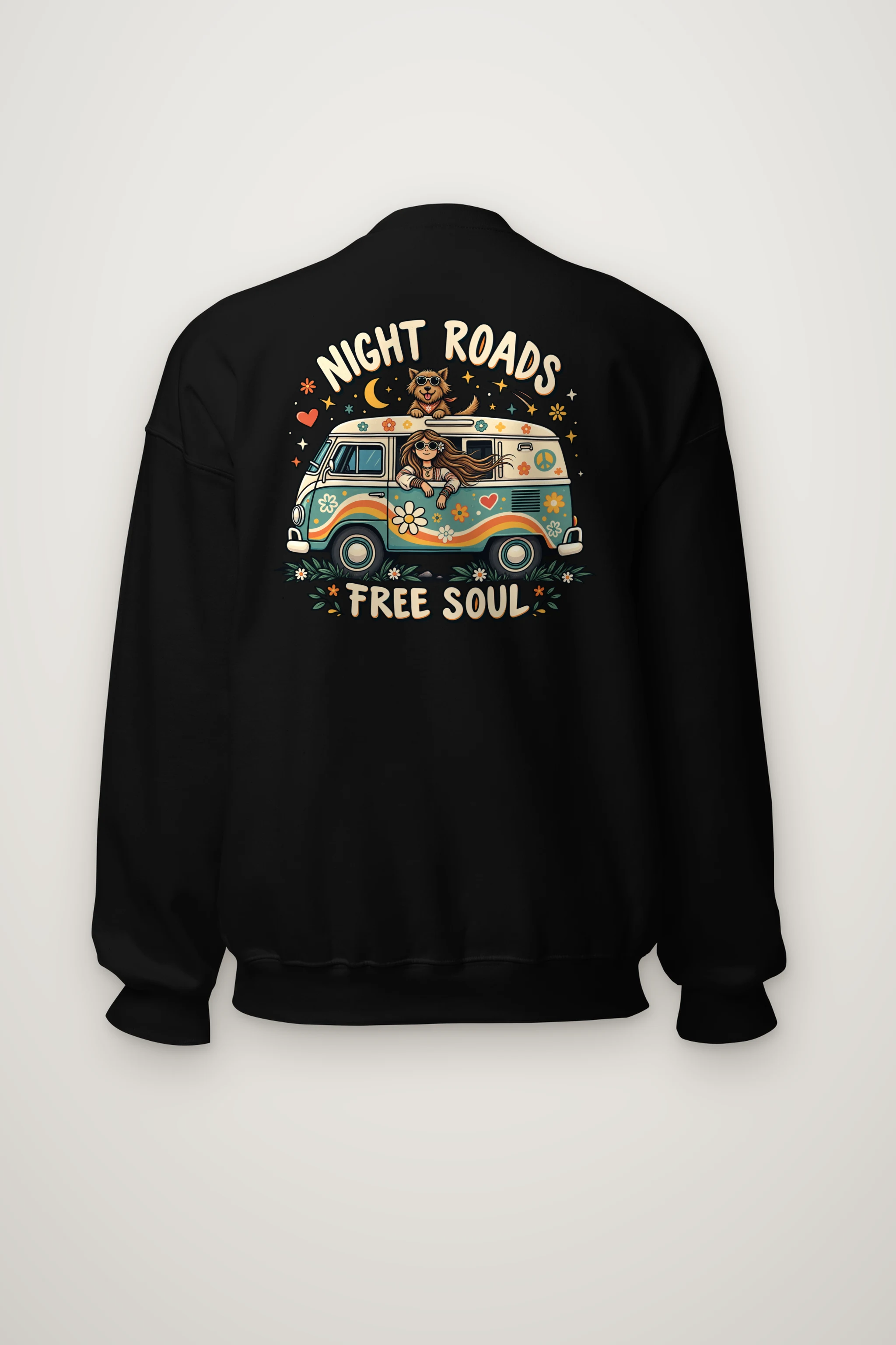 "Night Roads Free Soul" Heavy Blend Unisex Crewneck Sweatshirt