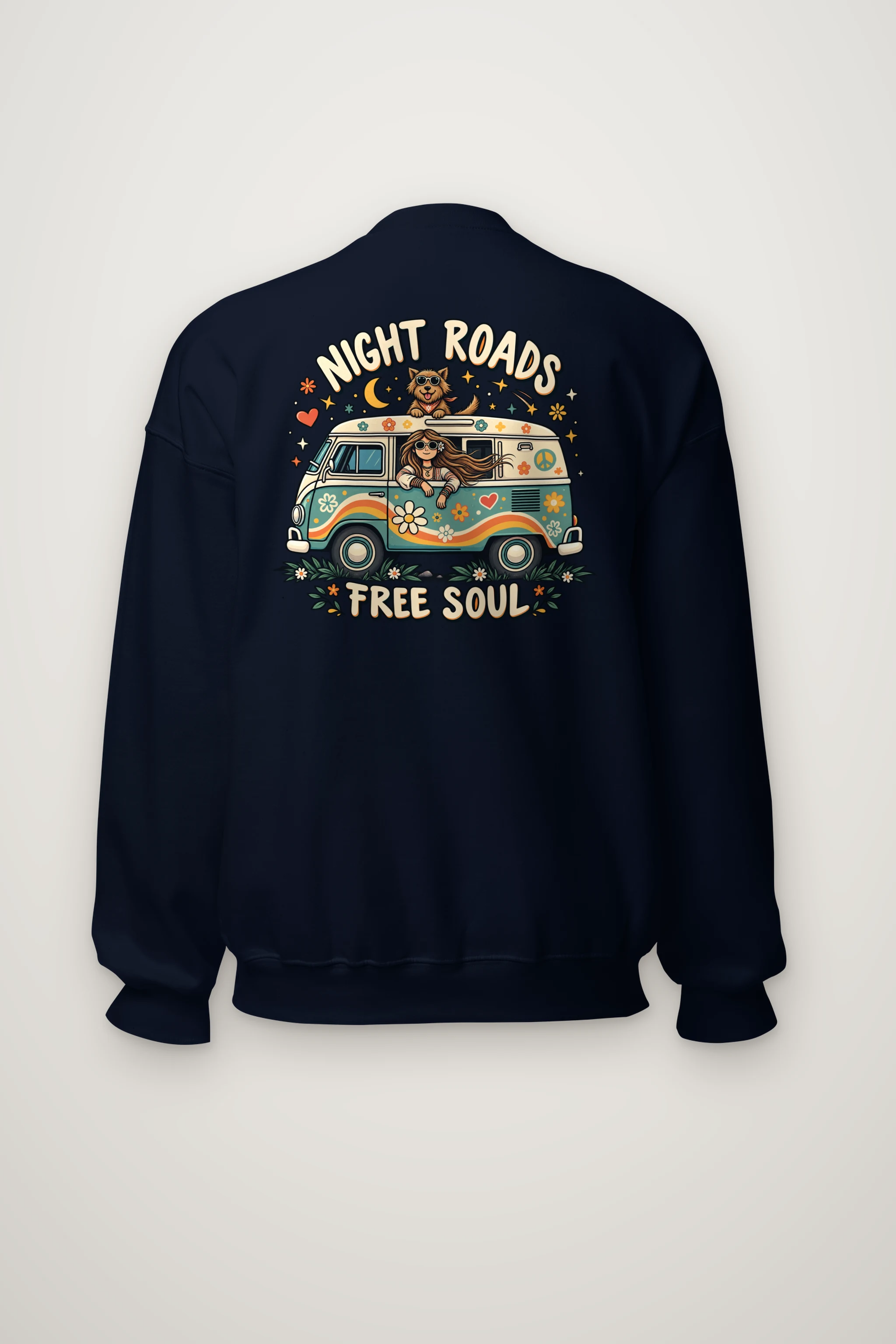 "Night Roads Free Soul" Heavy Blend Unisex Crewneck Sweatshirt