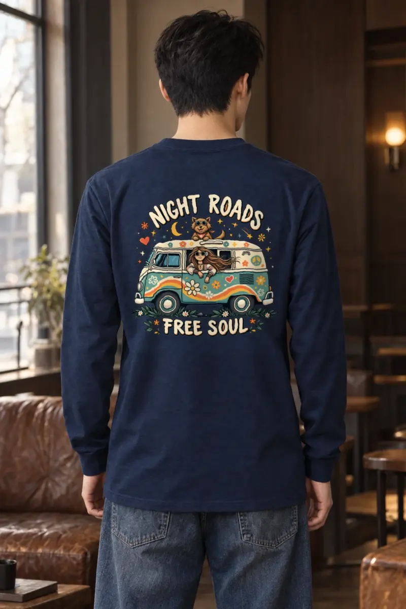 "Night Roads Free Soul" Unisex Longsleeve T-shirt