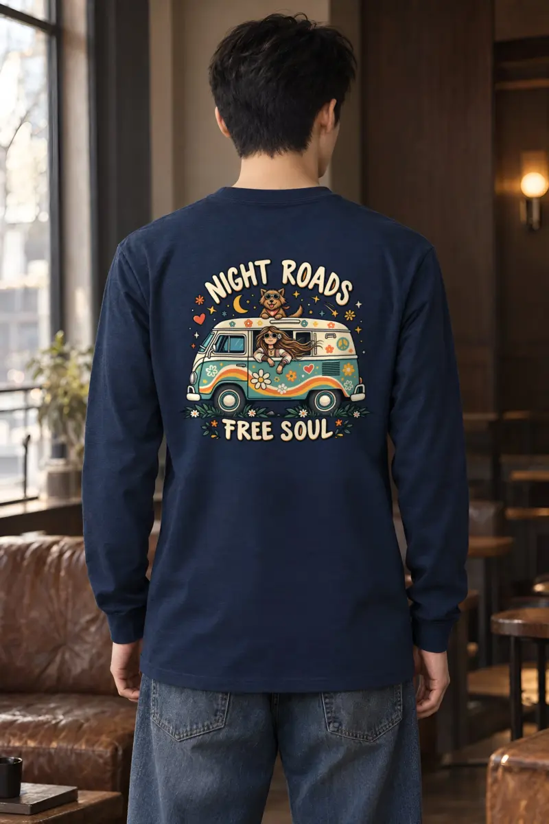 "Night Roads Free Soul" Unisex Longsleeve T-shirt