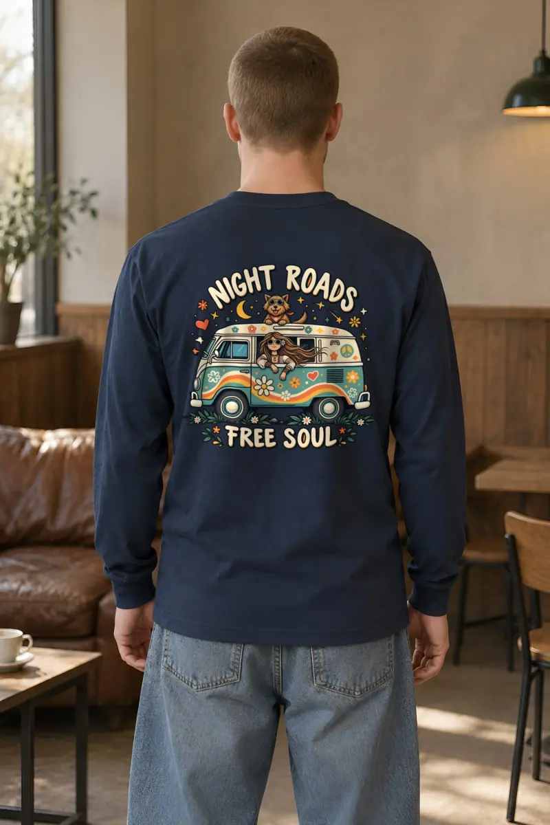 "Night Roads Free Soul" Unisex Longsleeve T-shirt