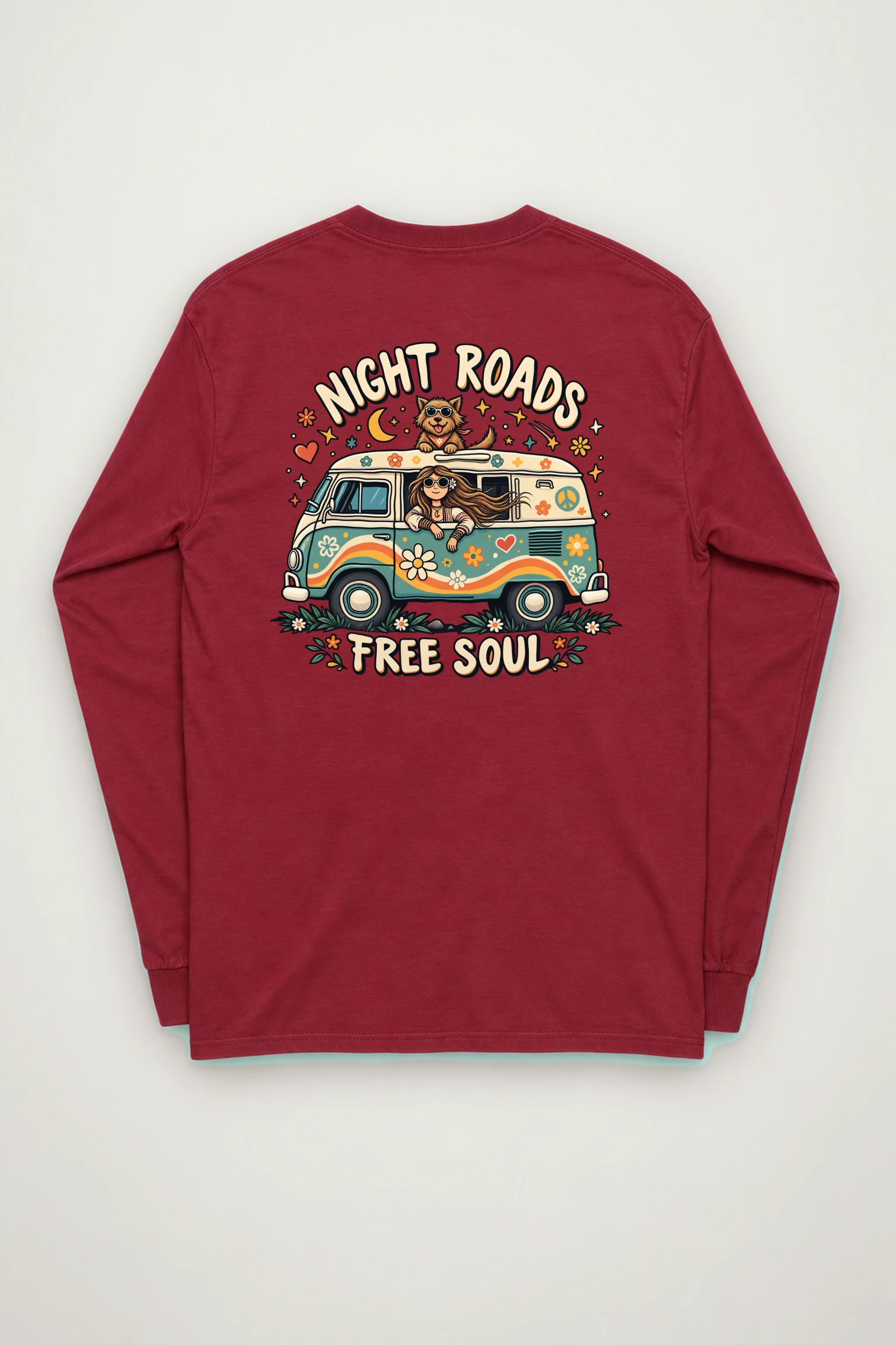 "Night Roads Free Soul" Unisex Longsleeve T-shirt