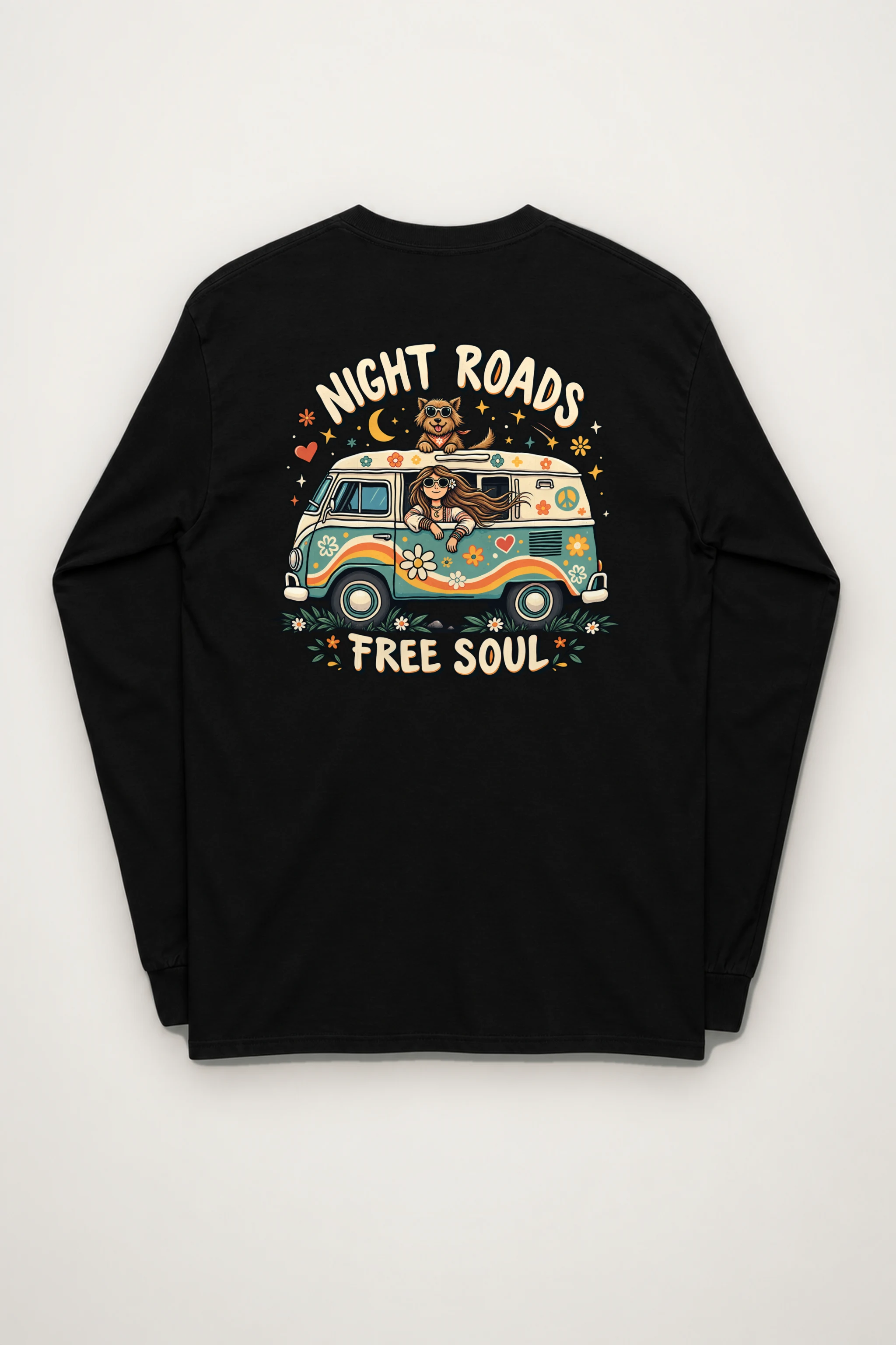 "Night Roads Free Soul" Unisex Longsleeve T-shirt