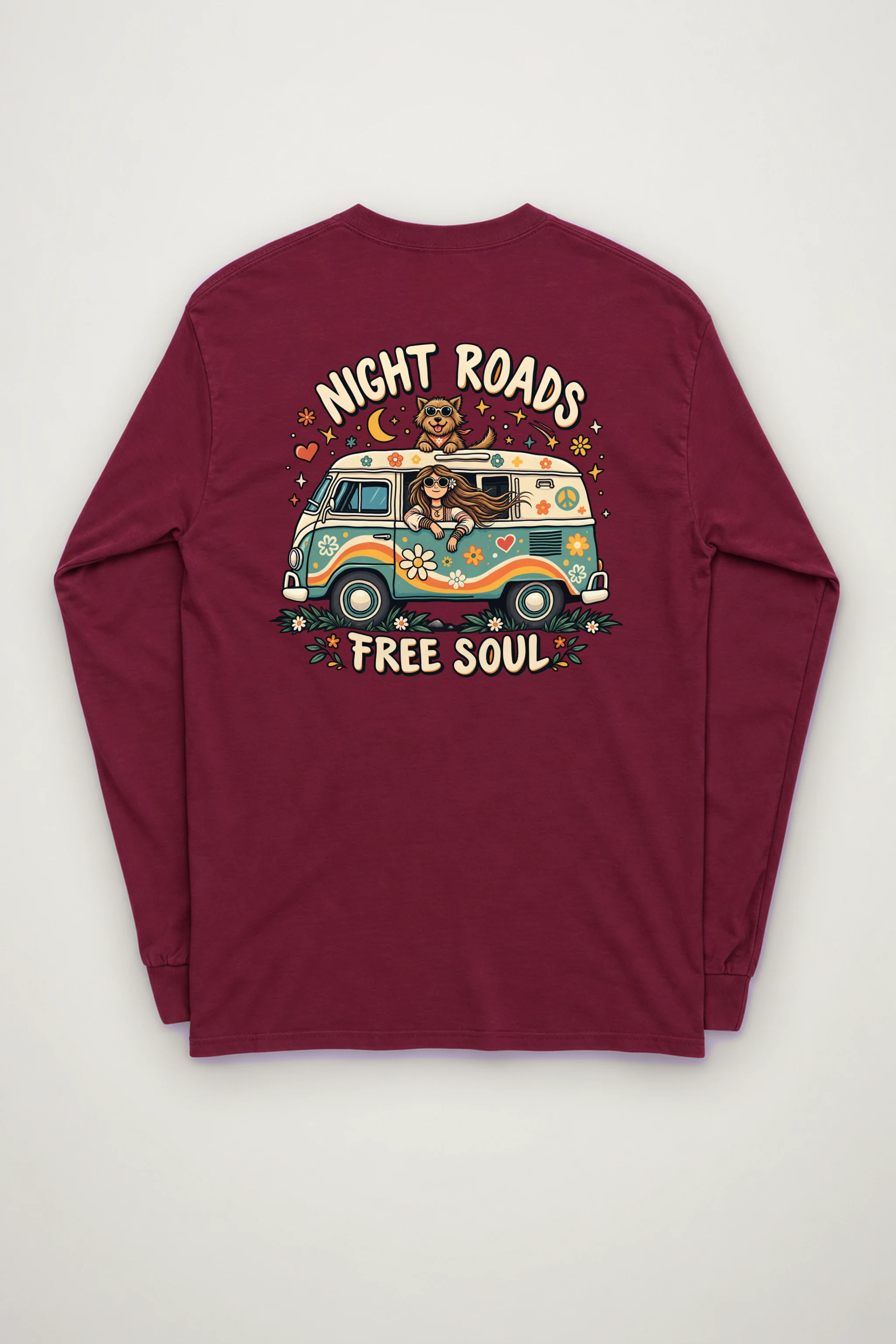 "Night Roads Free Soul" Unisex Longsleeve T-shirt