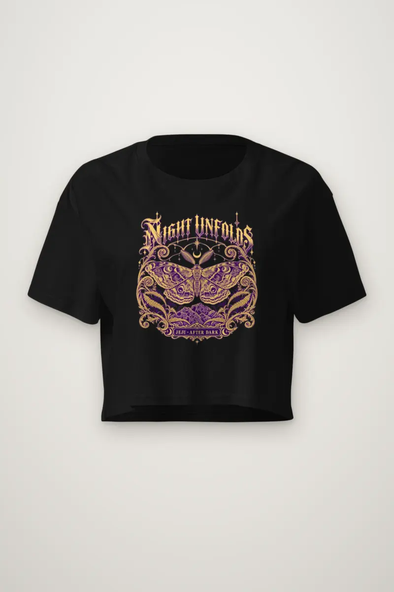 "Night Unfolds" Women's Crop Tee