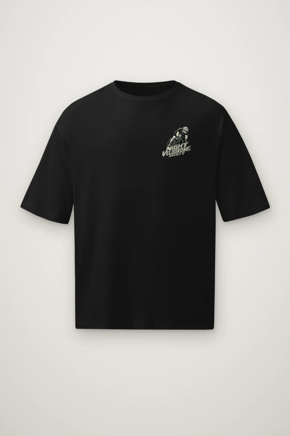 "Night Velodrome Society" Men's Oversized Heavyweight Crewneck T-Shirt