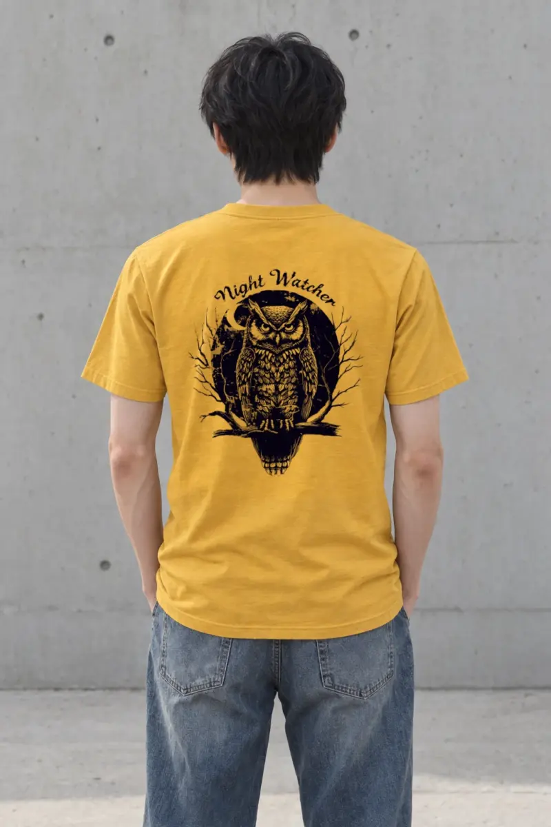 "Night Watcher" Heavyweight Unisex Crewneck T-shirt | Gildan 5000