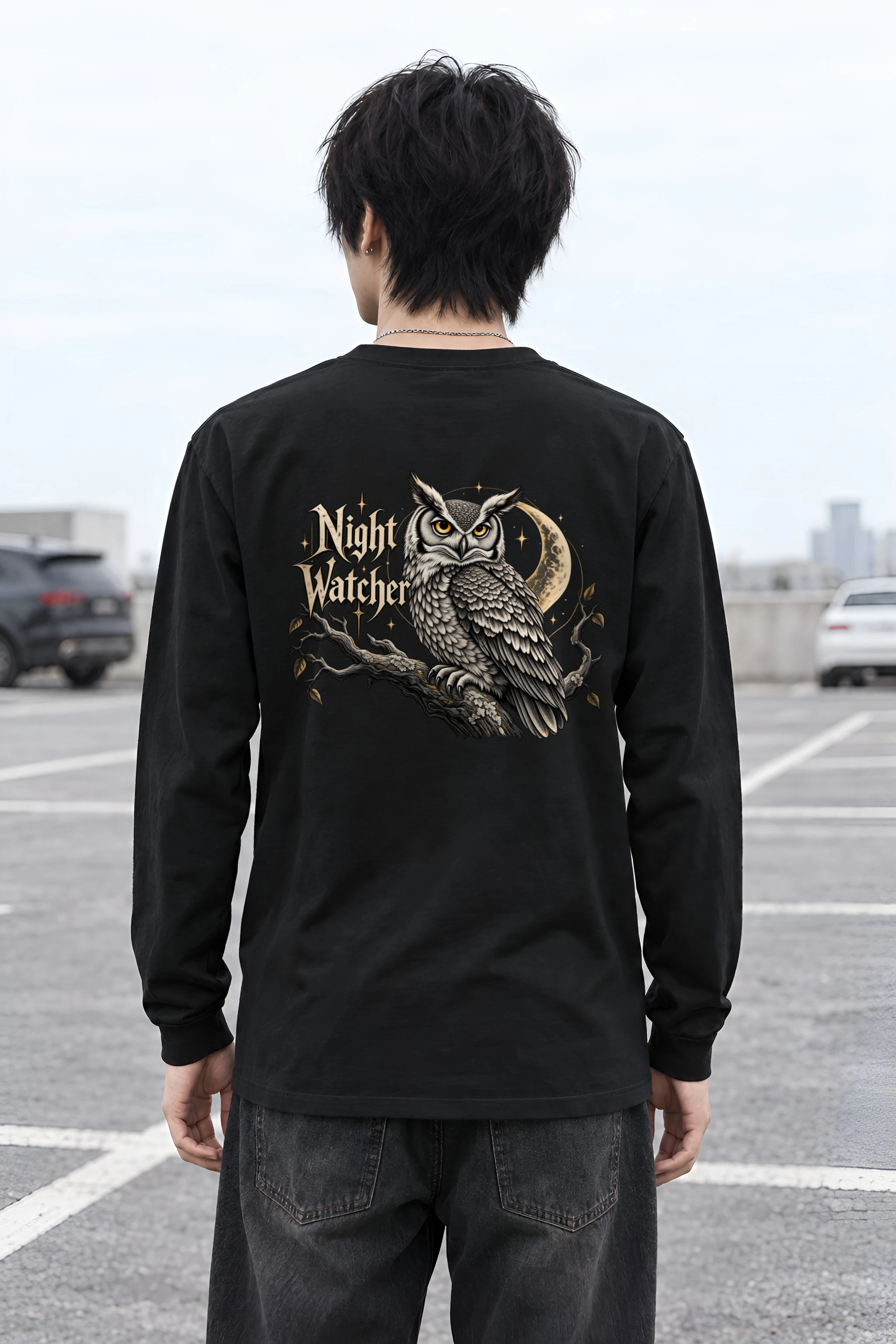 "Night Watcher Owl" Unisex Longsleeve T-shirt