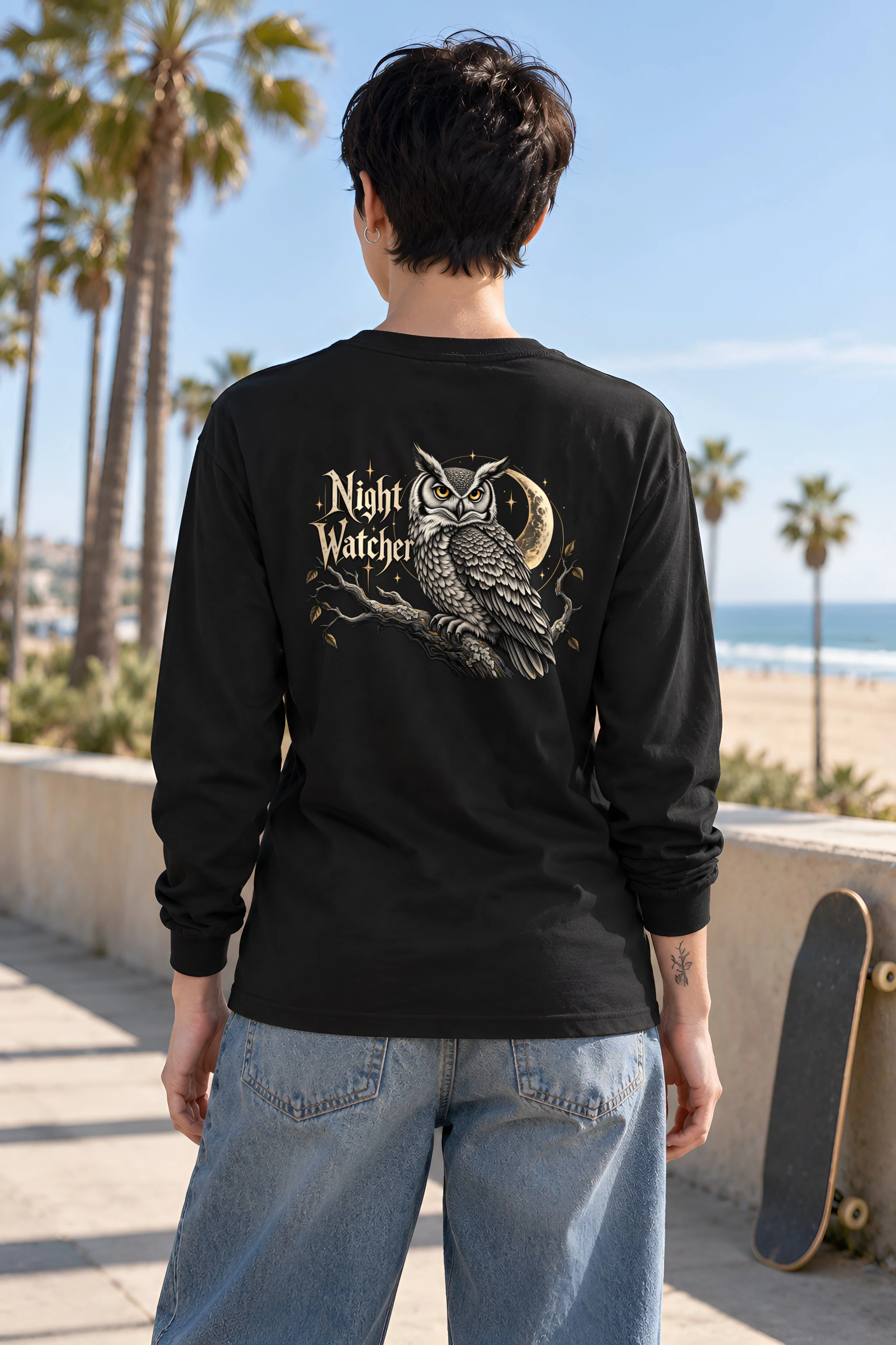 "Night Watcher Owl" Unisex Longsleeve T-shirt