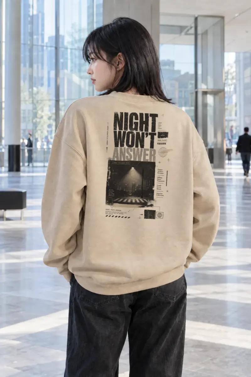"Night Won’t Answer" Heavy Blend Unisex Crewneck Sweatshirt | Gildan 18000