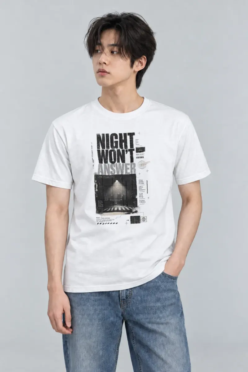 "Night Won’t Answer" Heavyweight Unisex Crewneck T-shirt