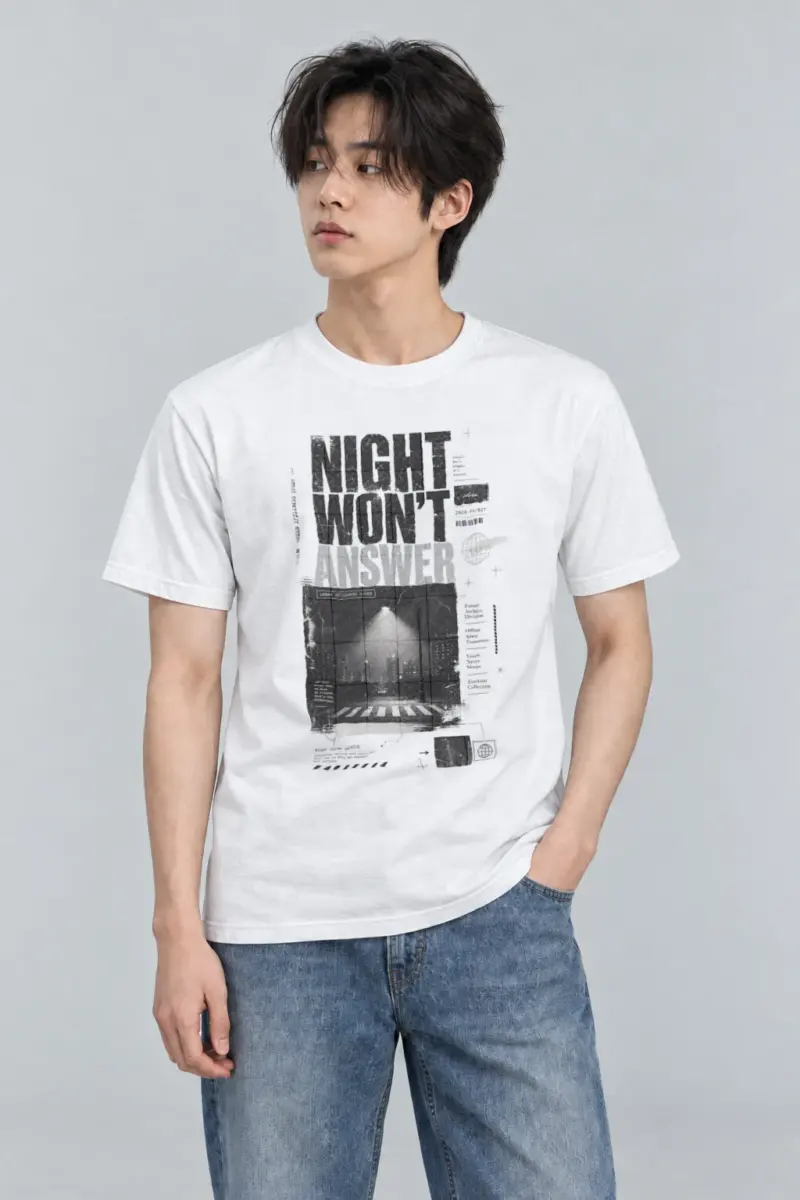 "Night Won’t Answer" Heavyweight Unisex Crewneck T-shirt