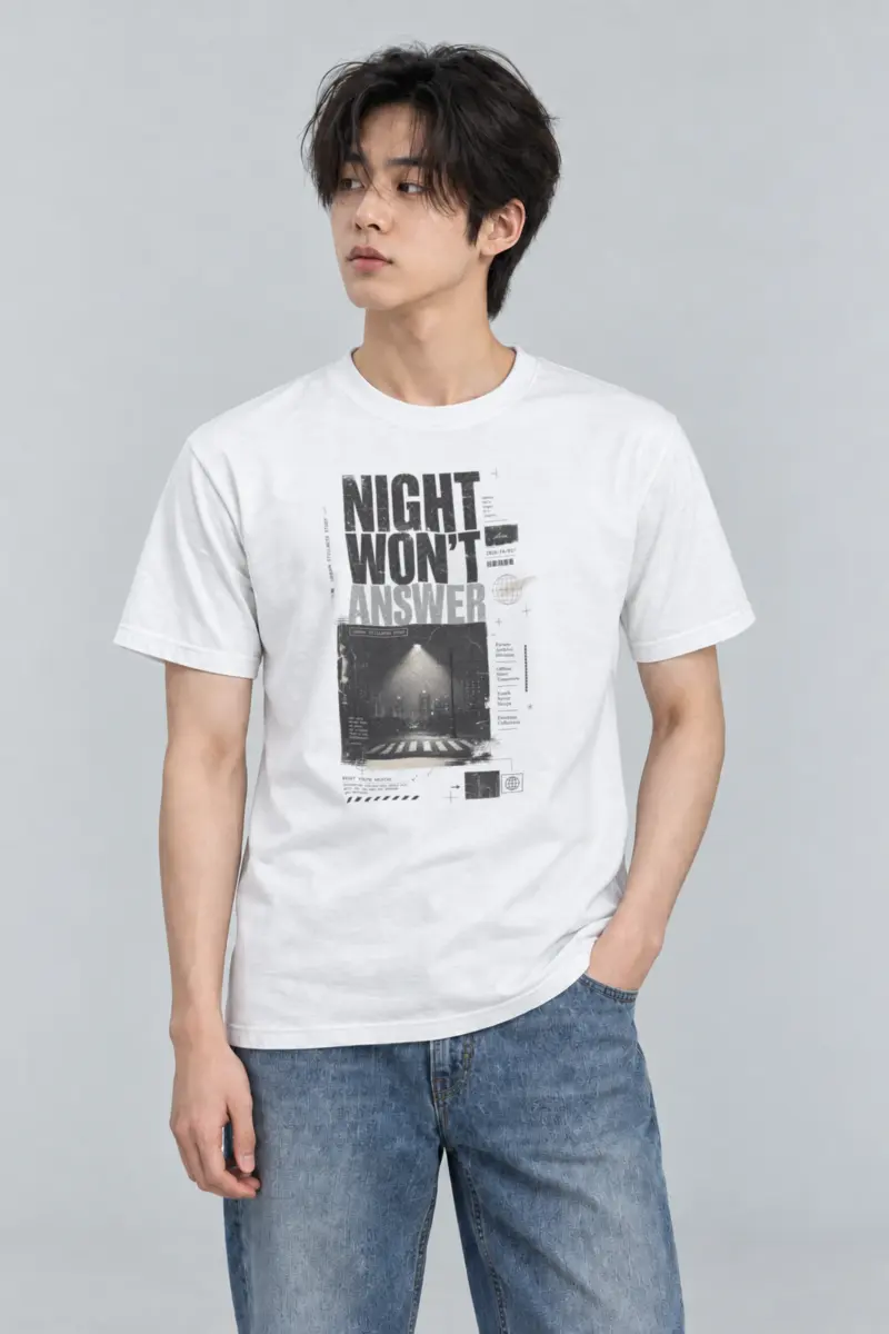 "Night Won’t Answer" Heavyweight Unisex Crewneck T-shirt