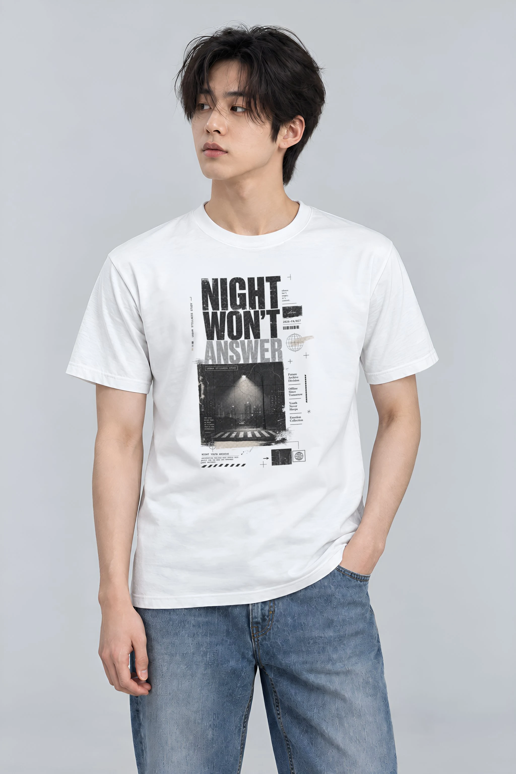 "Night Won’t Answer" Heavyweight Unisex Crewneck T-shirt