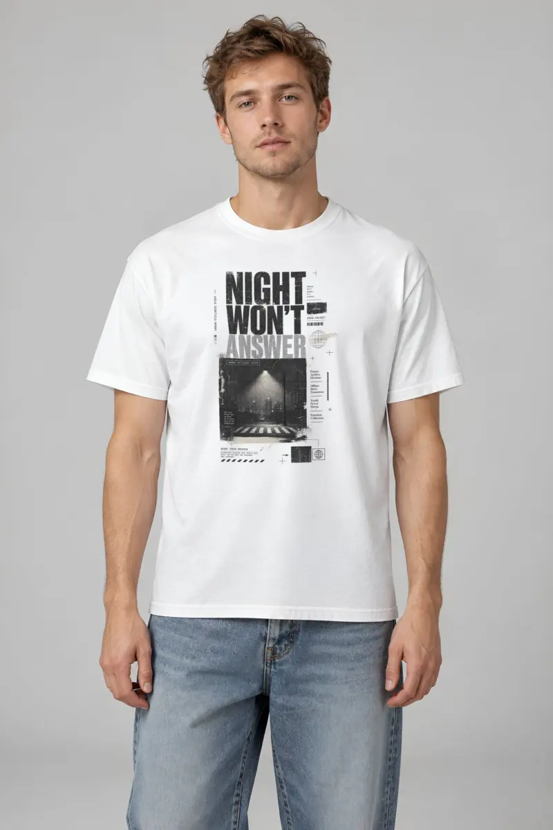 "Night Won’t Answer" Heavyweight Unisex Crewneck T-shirt