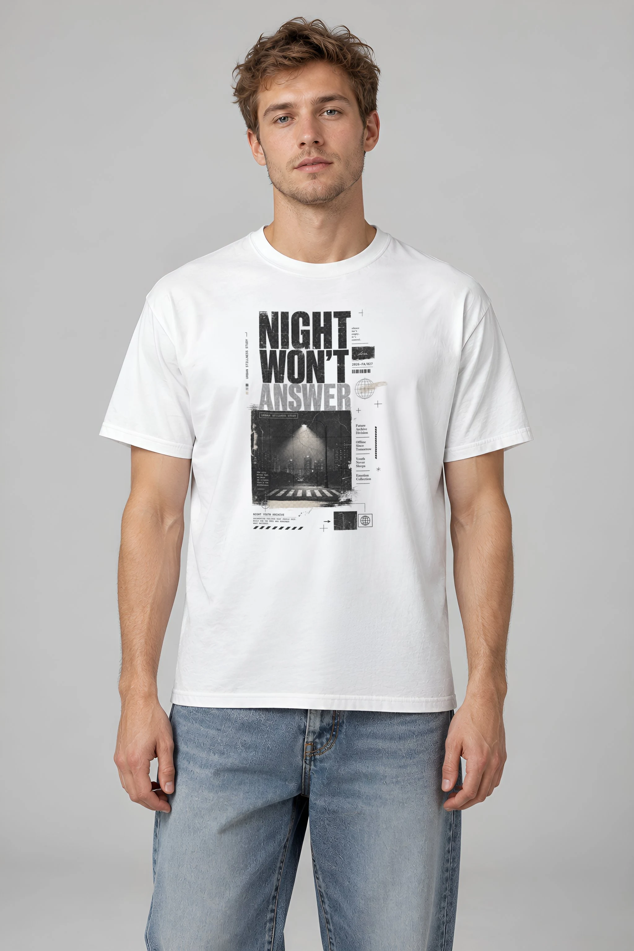 "Night Won’t Answer" Heavyweight Unisex Crewneck T-shirt