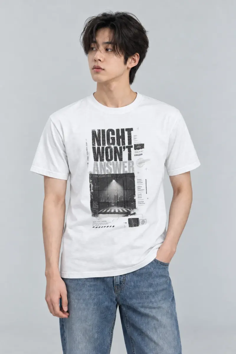 "Night Won’t Answer" Heavyweight Unisex Crewneck T-shirt