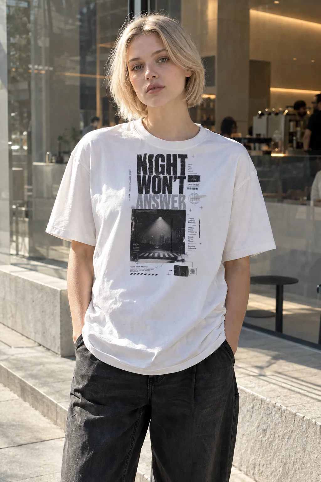 "Night Won’t Answer" Heavyweight Unisex Crewneck T-shirt | Gildan 5000