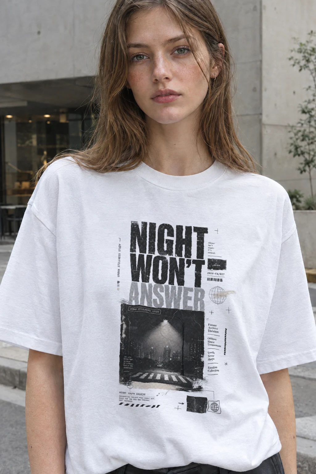 "Night Won’t Answer" Heavyweight Unisex Crewneck T-shirt | Gildan 5000