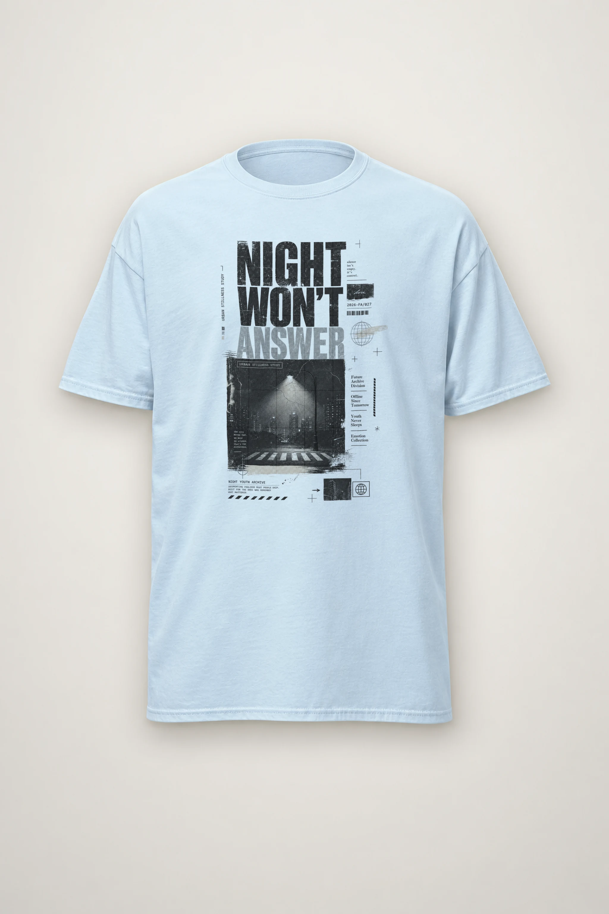 "Night Won’t Answer" Heavyweight Unisex Crewneck T-shirt