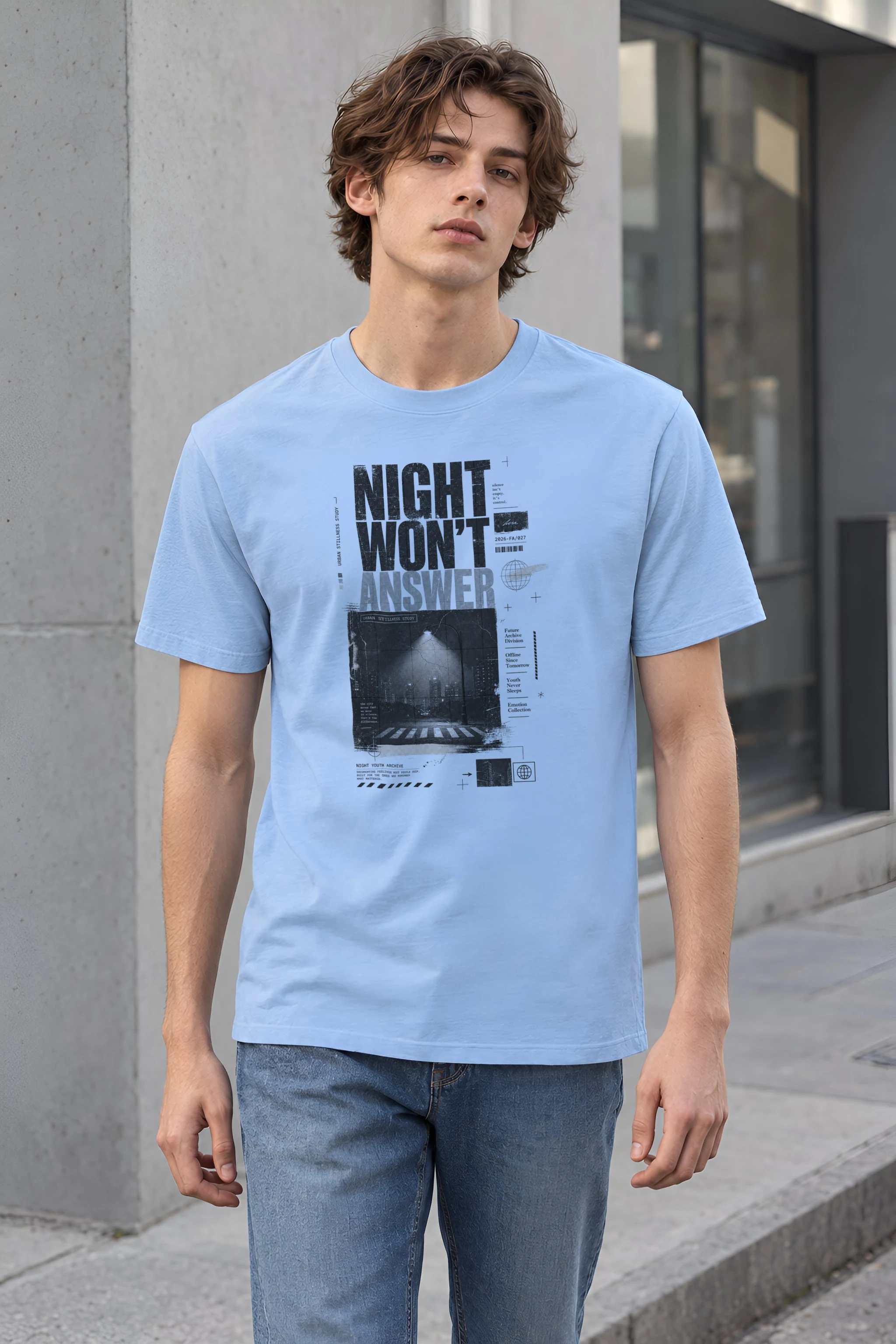 "Night Won’t Answer" Heavyweight Unisex Crewneck T-shirt