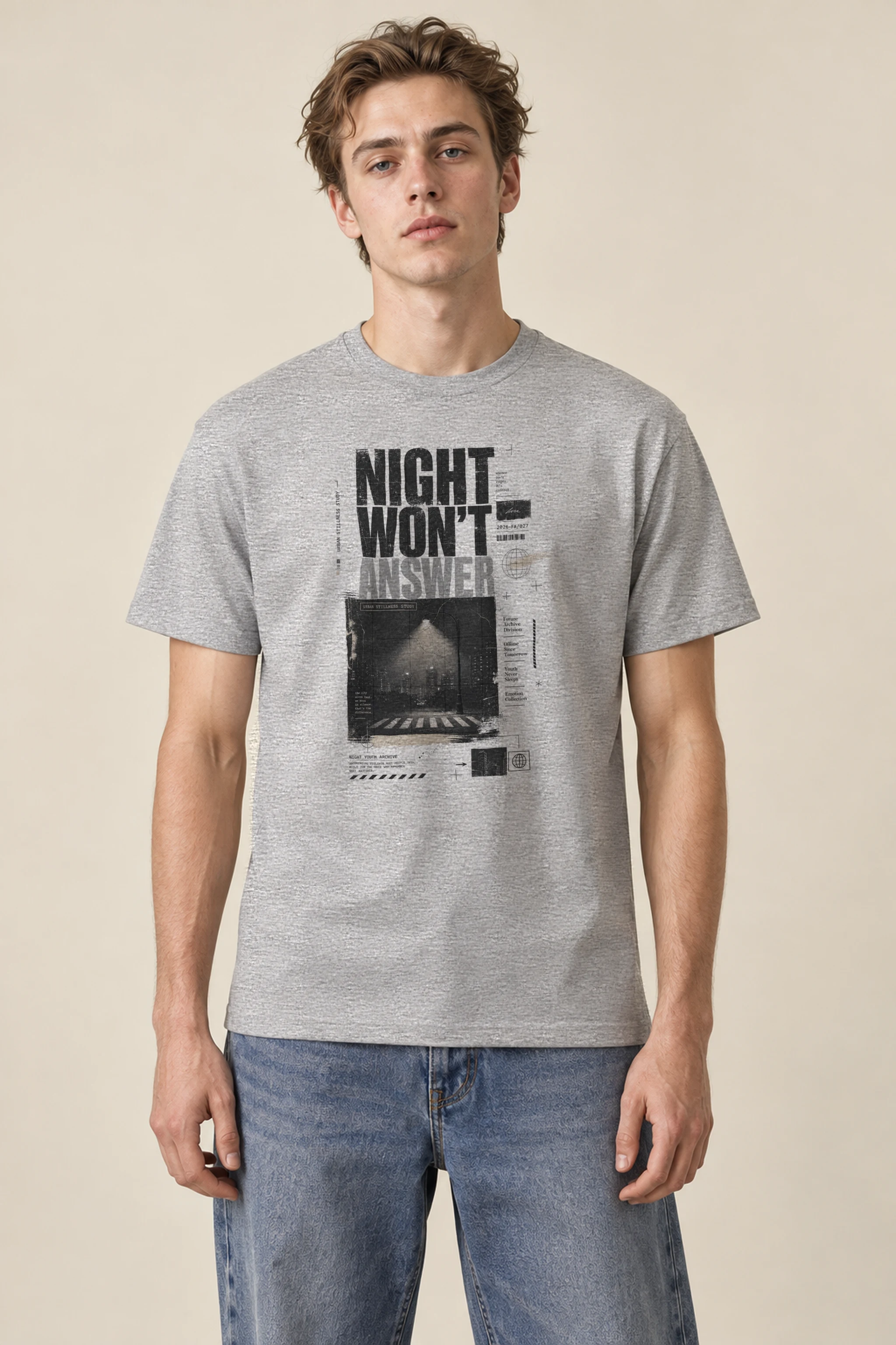 "Night Won’t Answer" Heavyweight Unisex Crewneck T-shirt