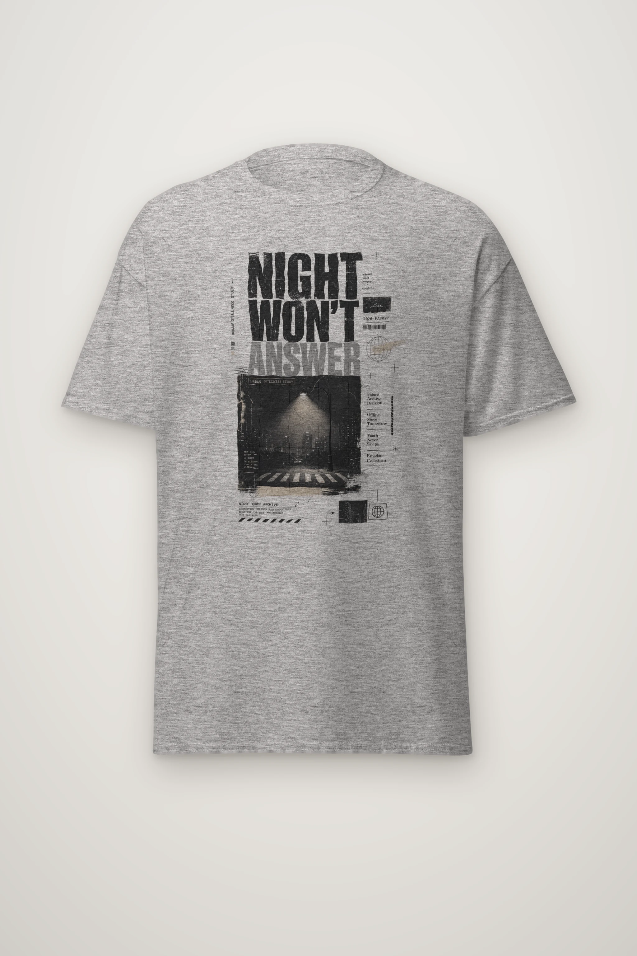 "Night Won’t Answer" Heavyweight Unisex Crewneck T-shirt