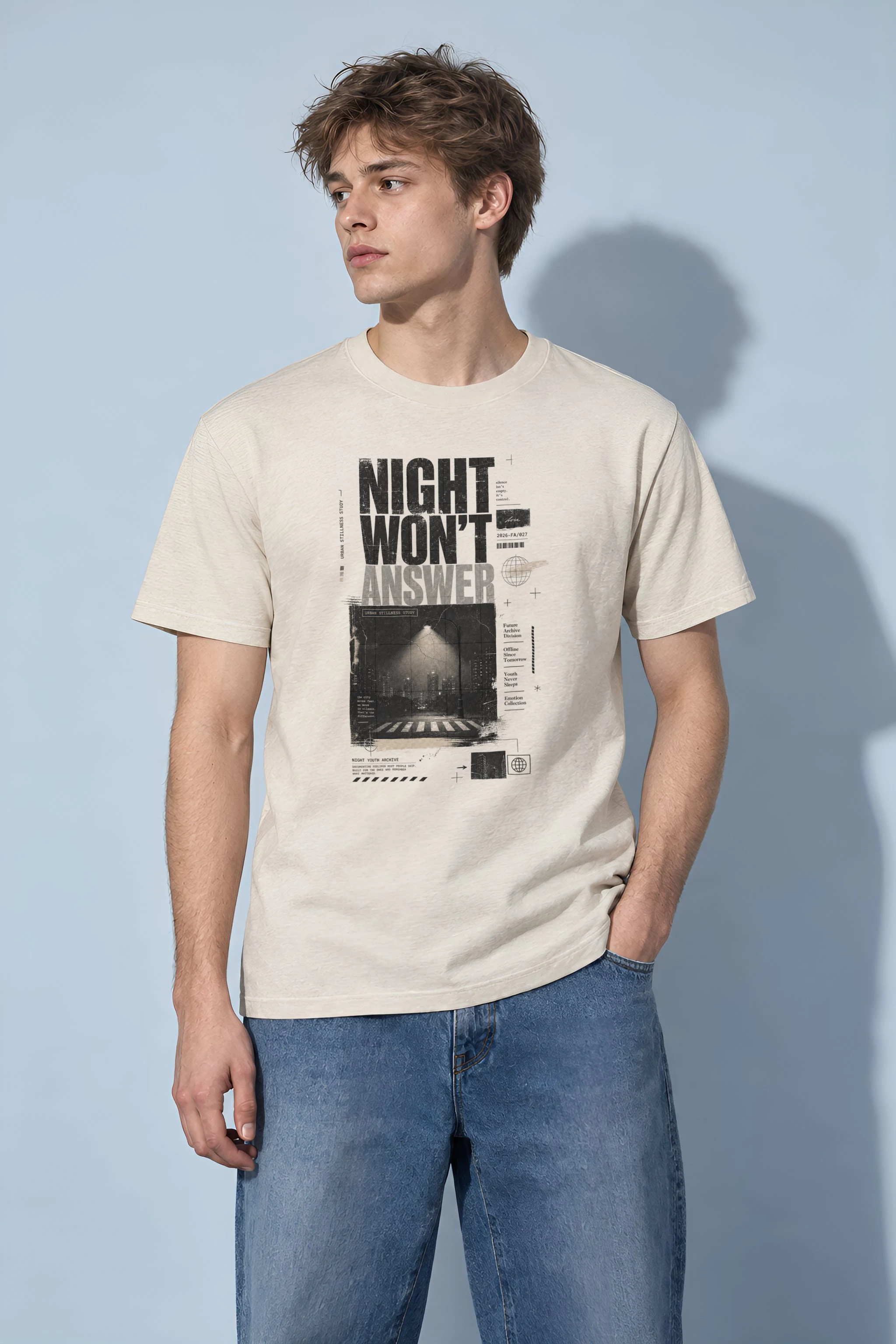 "Night Won’t Answer" Heavyweight Unisex Crewneck T-shirt