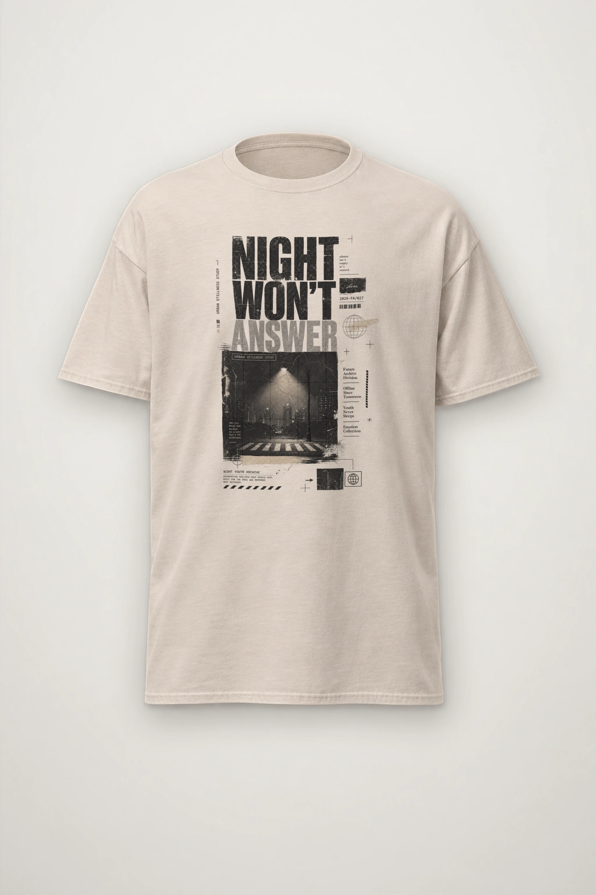"Night Won’t Answer" Heavyweight Unisex Crewneck T-shirt
