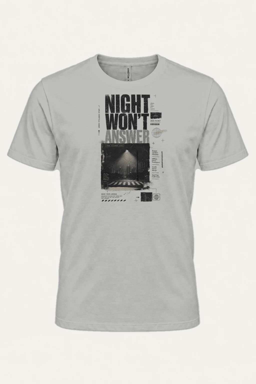 "Night Won’t Answer" Heavyweight Unisex Crewneck T-shirt | Gildan 5000