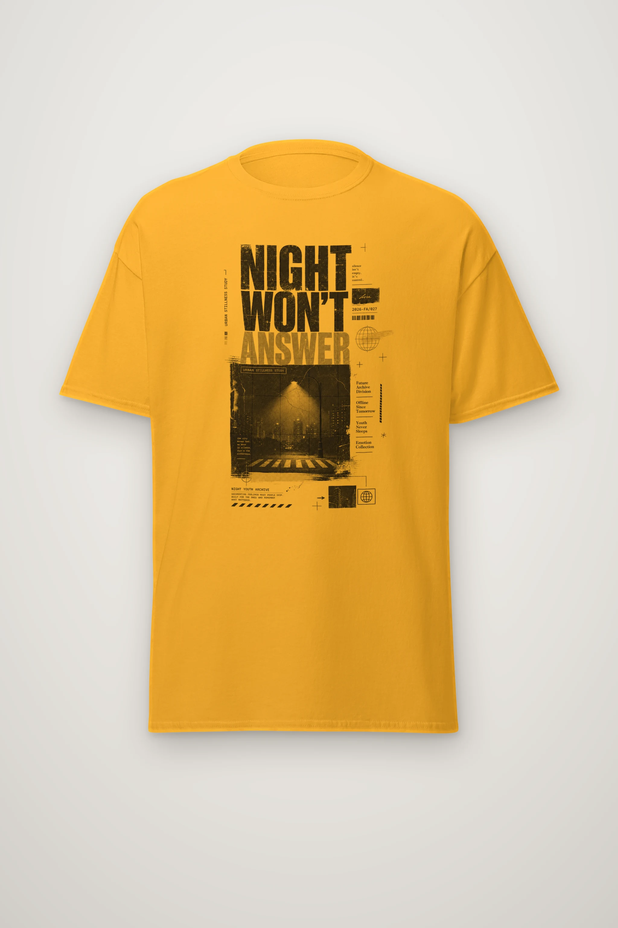 "Night Won’t Answer" Heavyweight Unisex Crewneck T-shirt