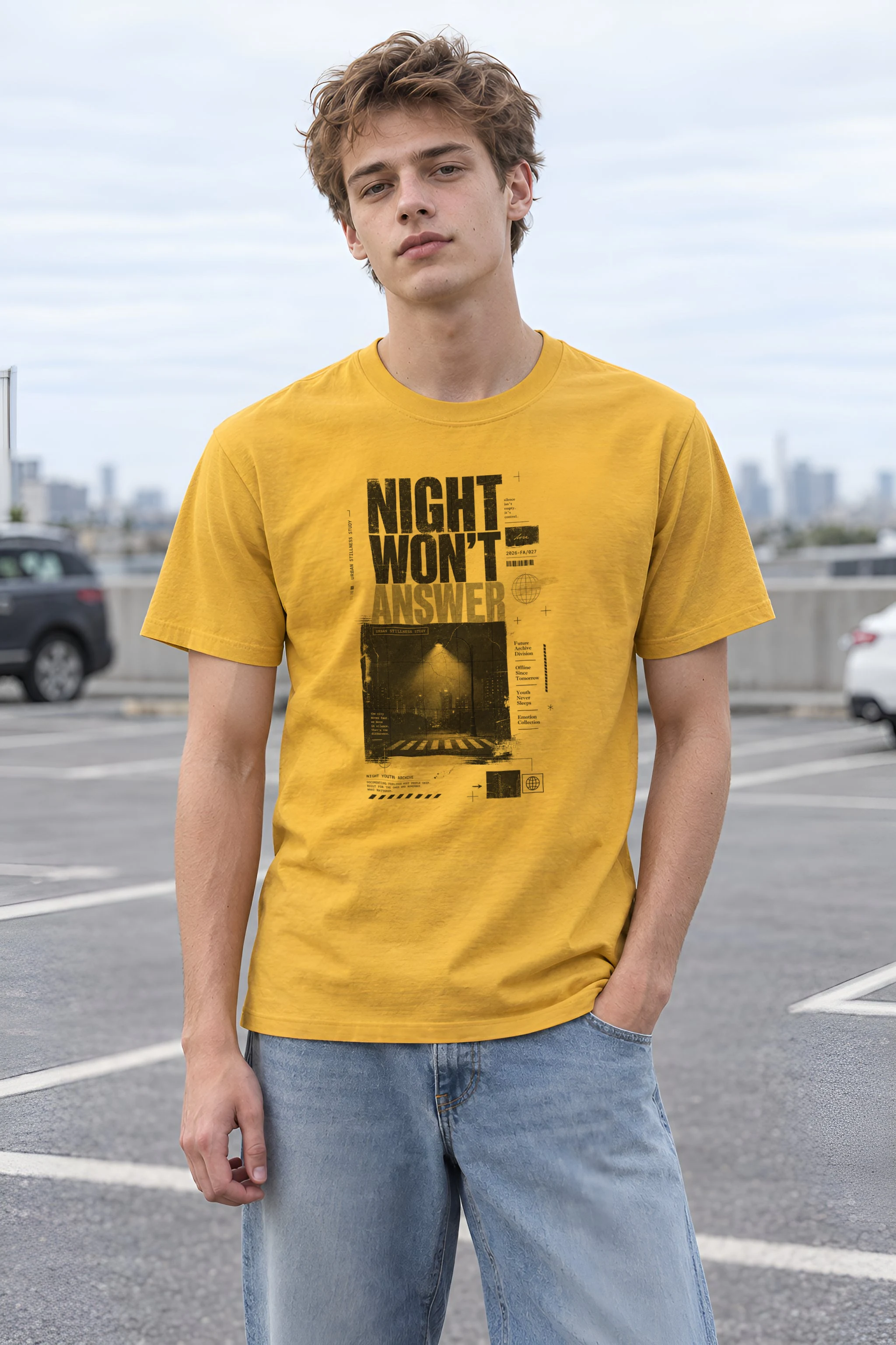 "Night Won’t Answer" Heavyweight Unisex Crewneck T-shirt