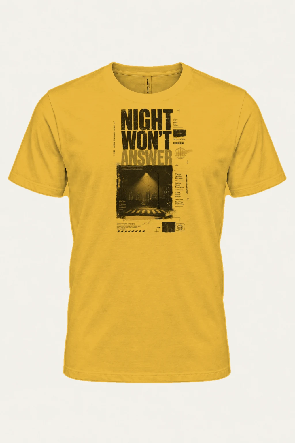 "Night Won’t Answer" Heavyweight Unisex Crewneck T-shirt | Gildan 5000