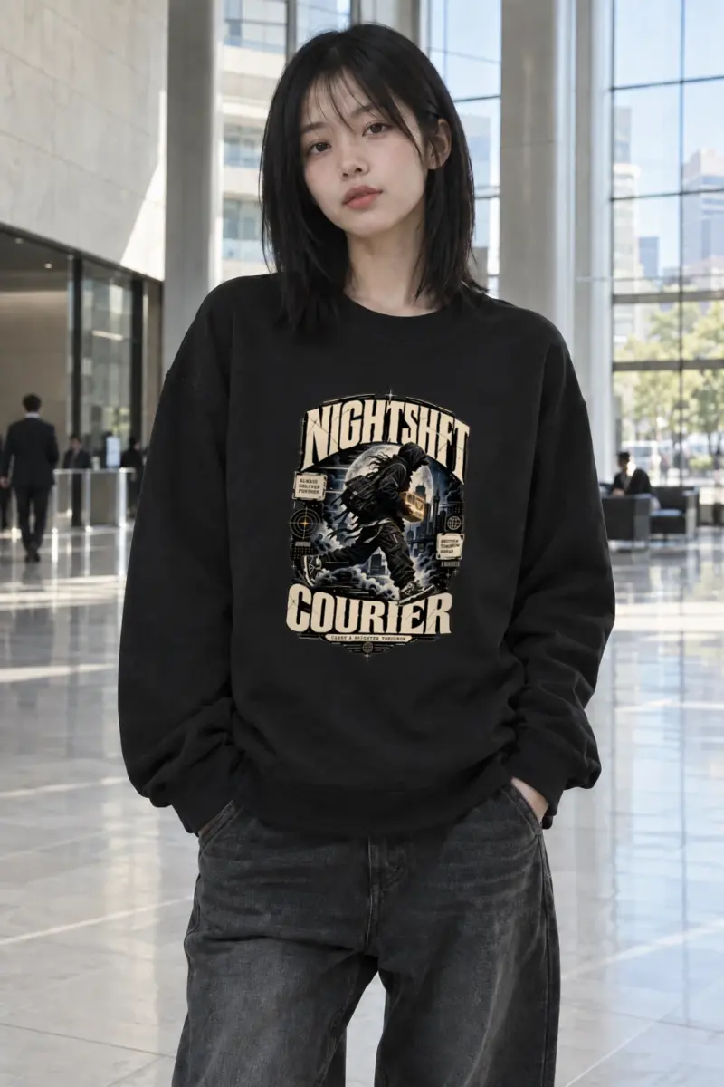 "Nightshift Courier" Heavy Blend Unisex Crewneck Sweatshirt | Gildan 18000