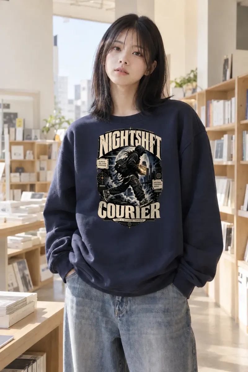 "Nightshift Courier" Heavy Blend Unisex Crewneck Sweatshirt | Gildan 18000