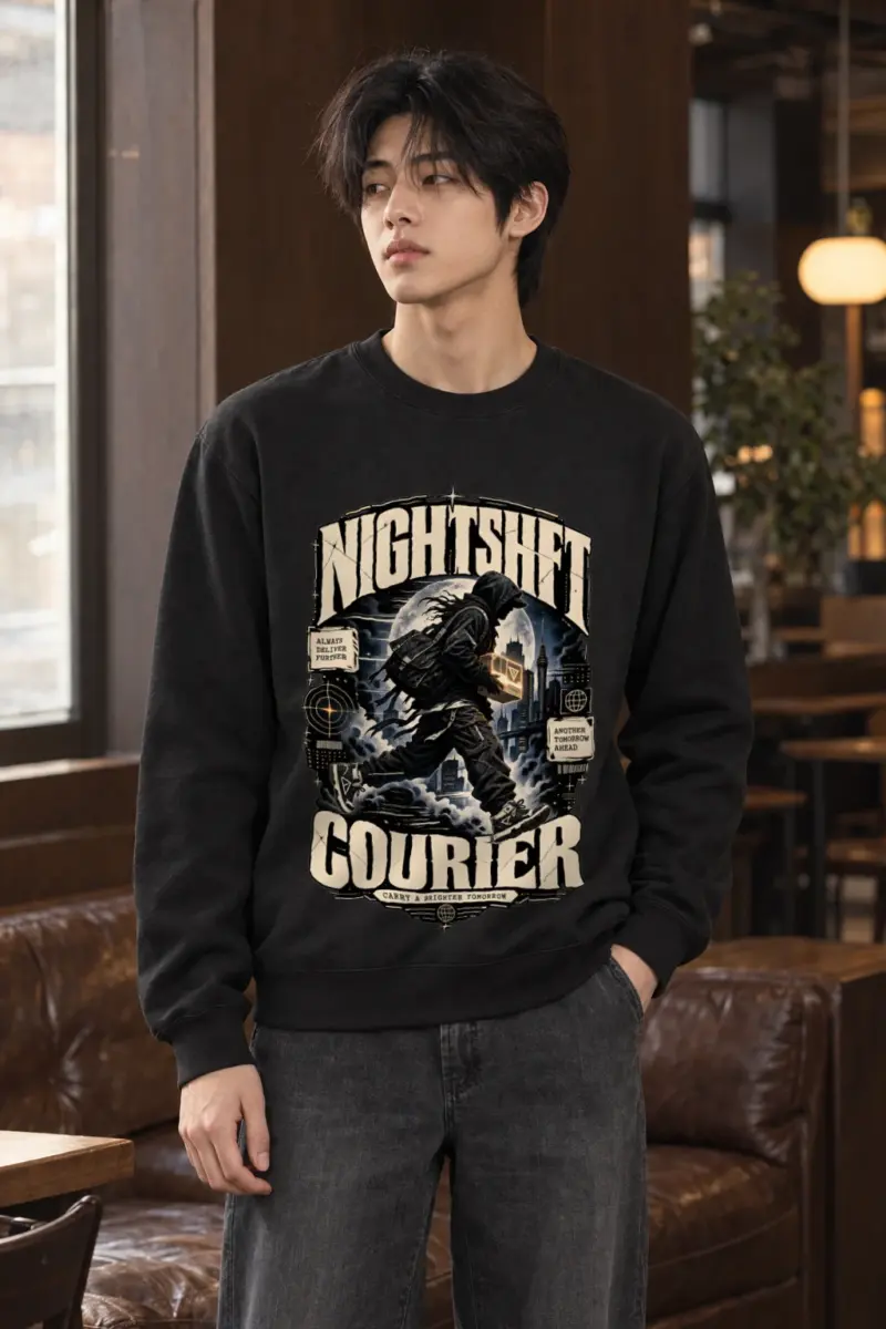 "Nightshift Courier" Heavy Blend Unisex Crewneck Sweatshirt
