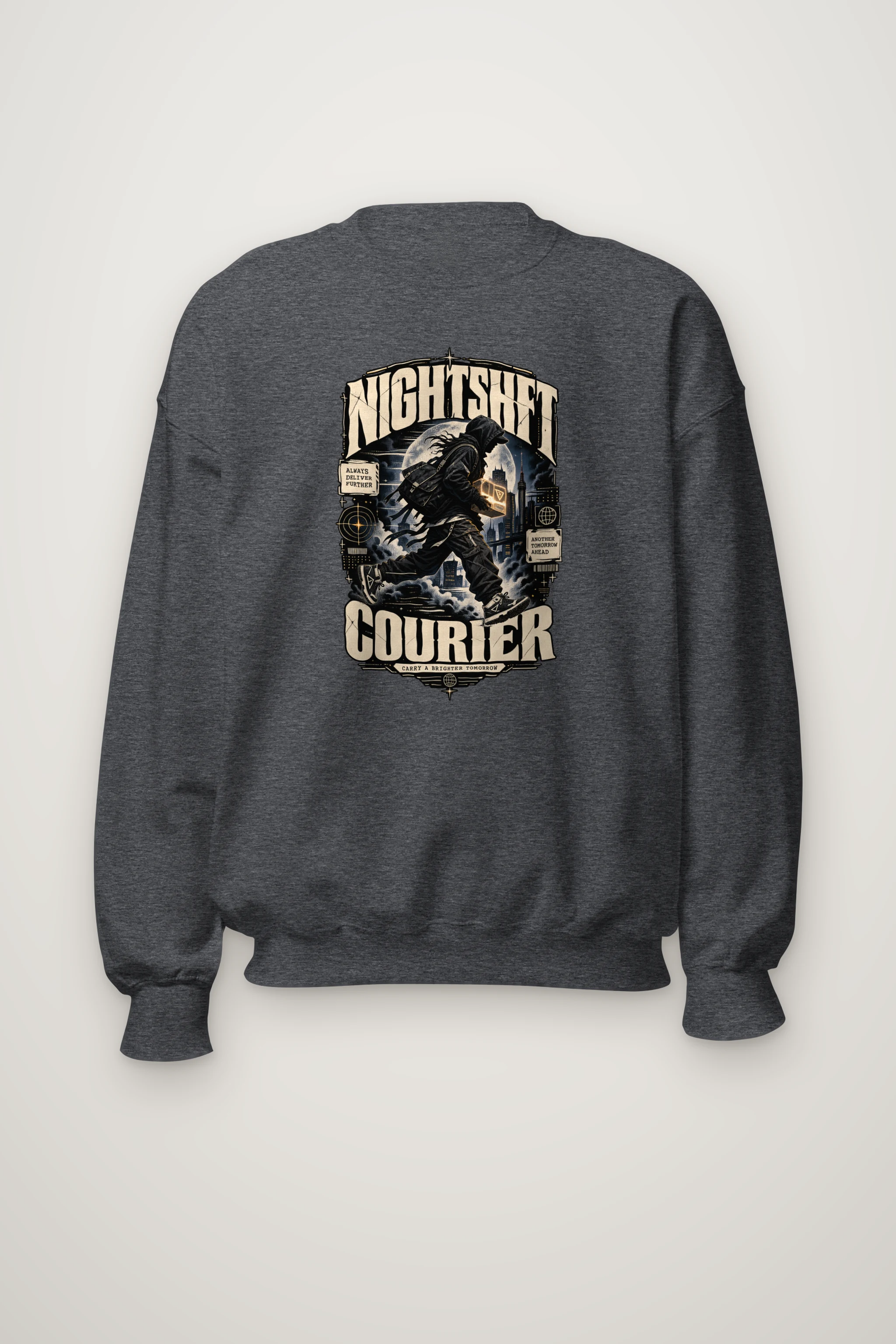 "Nightshift Courier" Heavy Blend Unisex Crewneck Sweatshirt