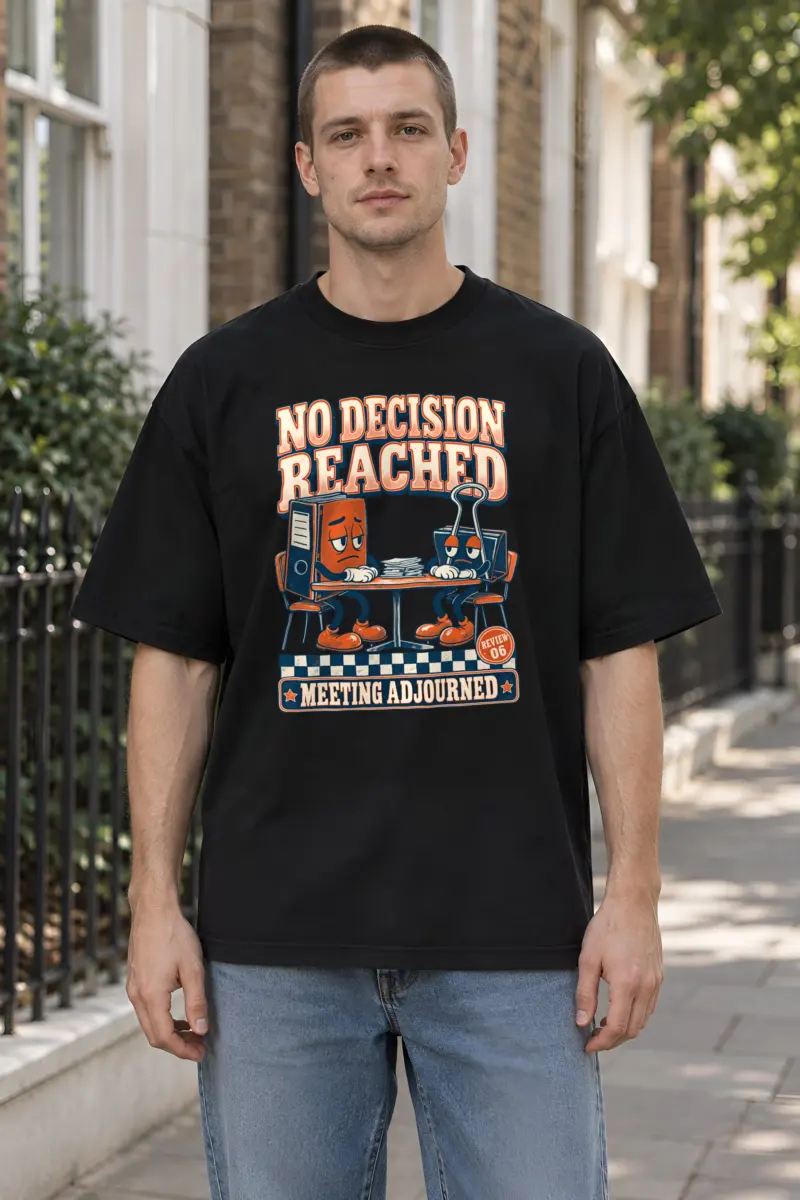 "No Decision Reached" Unisex Oversized Heavyweight Crewneck T-Shirt