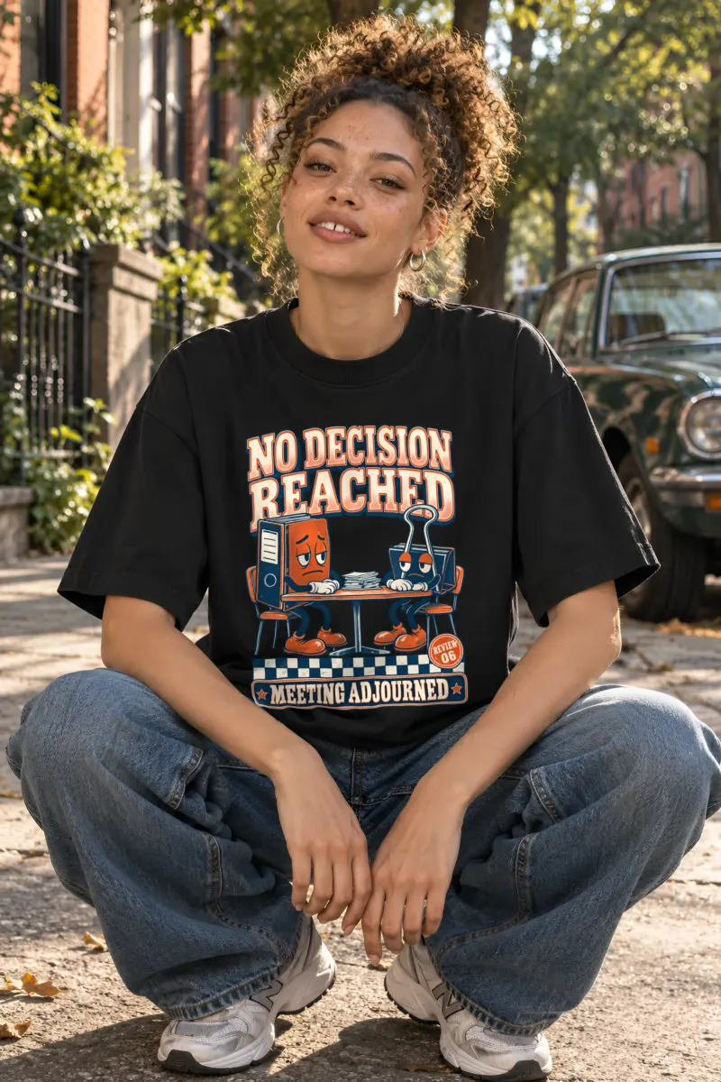 "No Decision Reached" Unisex Oversized Heavyweight Crewneck T-Shirt