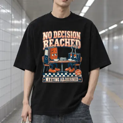 "No Decision Reached" Men's Oversized Heavyweight Crewneck T-Shirt
