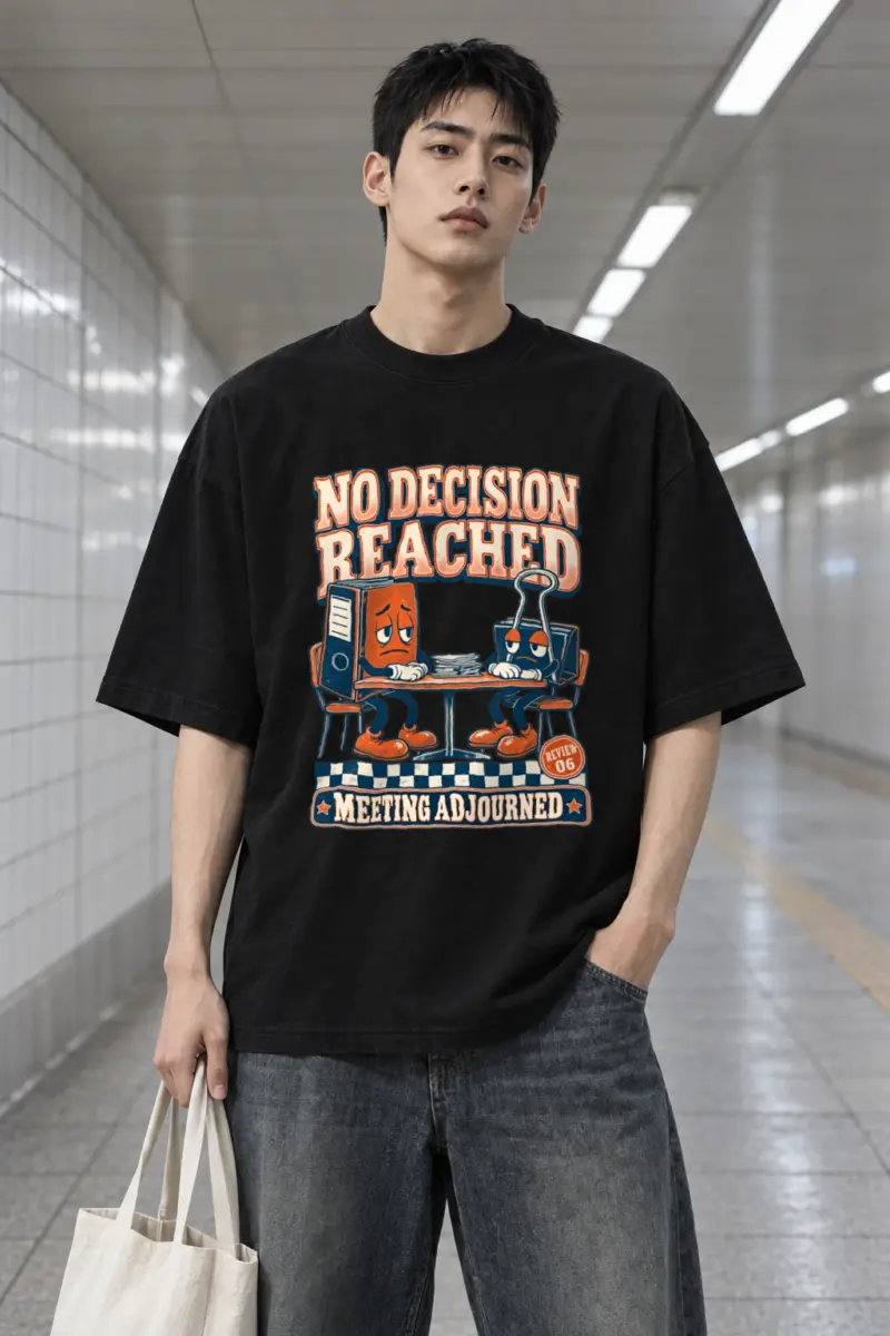 "No Decision Reached" Men's Oversized Heavyweight Crewneck T-Shirt