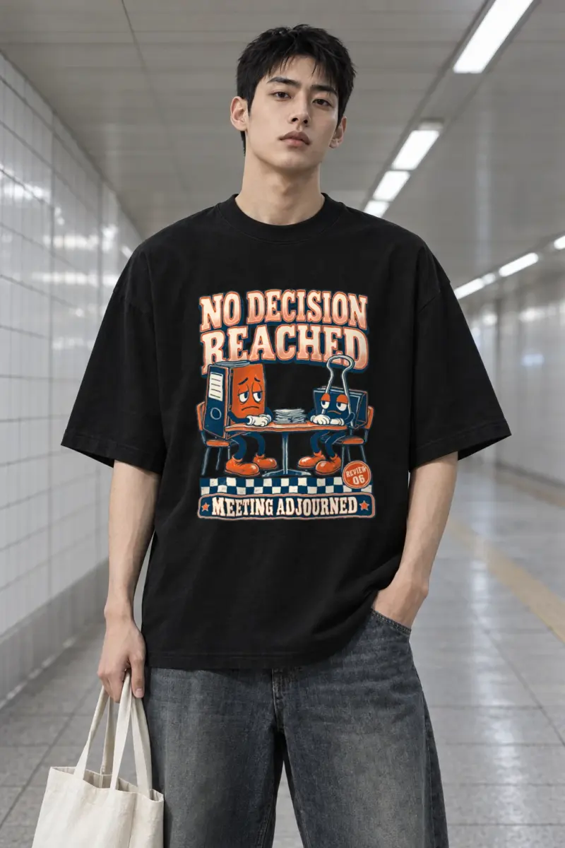 "No Decision Reached" Men's Oversized Heavyweight Crewneck T-Shirt