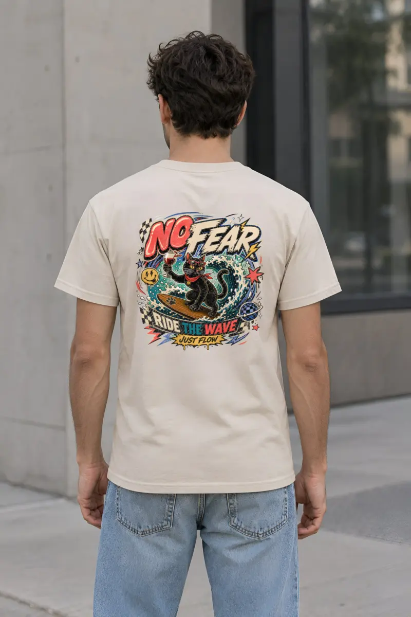 "No Fear Just Flow" Heavyweight Unisex Crewneck T-shirt